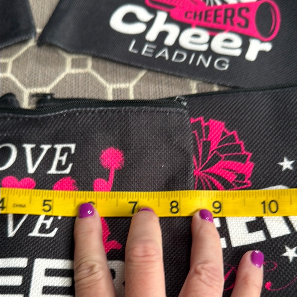 Black Cheerleading Pouch Set with Pink and White Accents - Picture 5 of 6